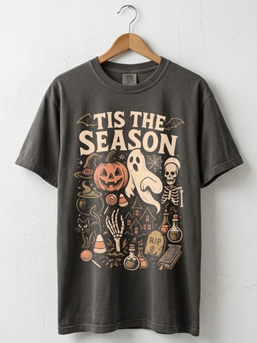 The Season Skeleton Pumpkin Ghost Halloween TShirt